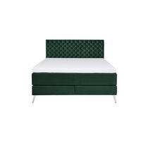 BOXSPRINGBETT MIT VISCO-TOPPER SINDAR Dunkelgrün Webstoff - Dunkelgrün/Silberfarben, Textil (200/200cm) - KAWOLA