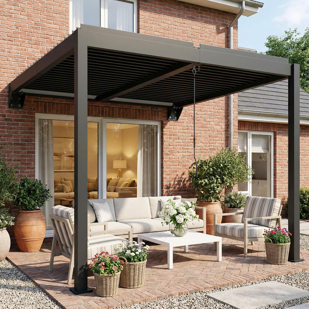 PERGOLA Aluminium Metall Dunkelgrau - Dunkelgrau, Metall (298/220/300cm) - Outsunny
