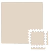 SPIELMATTE ab Null - 90/90/1 cm Puzzlematte mit Rand Beige - Beige, Kunststoff (30/30cm) - Littletom