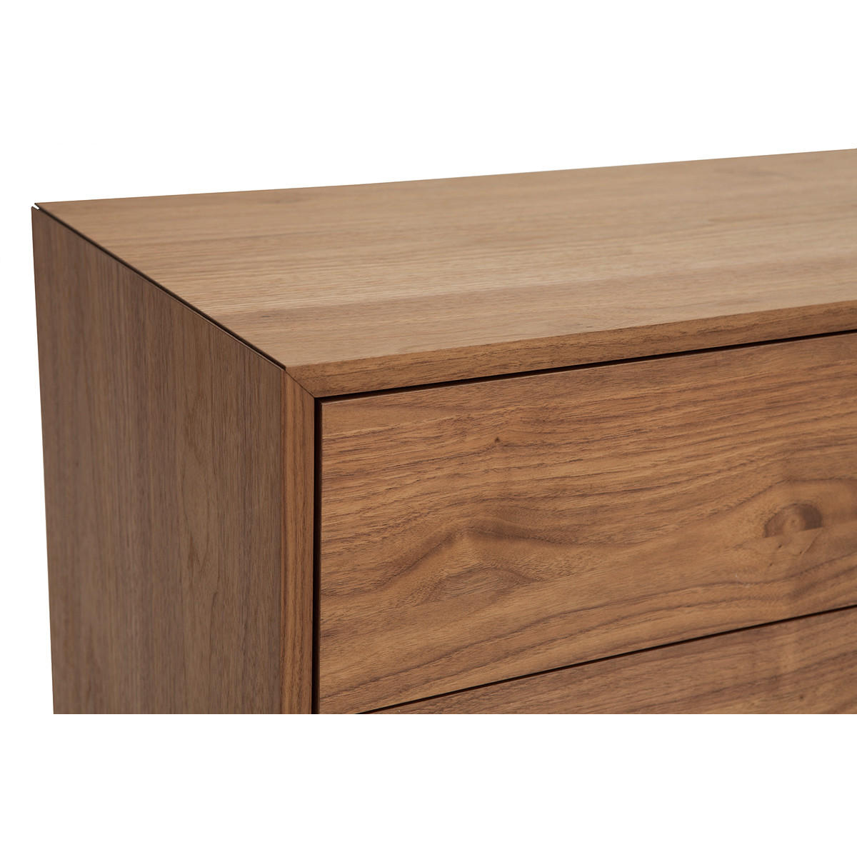 KOMMODE 6 Schubladen Walnuss Metall MANNY - Walnussfarben, Holz (45/75/120cm) - Miliboo