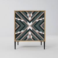 SIDEBOARD DIMENSION DELIGHTS, Eichefarben, 57,5x42x72,5 cm, Schwarze Metallfüße - Eichefarben/Multicolor, Holzwerkstoff/Metall (57.5/72.5/42cm) - SpaceRebels