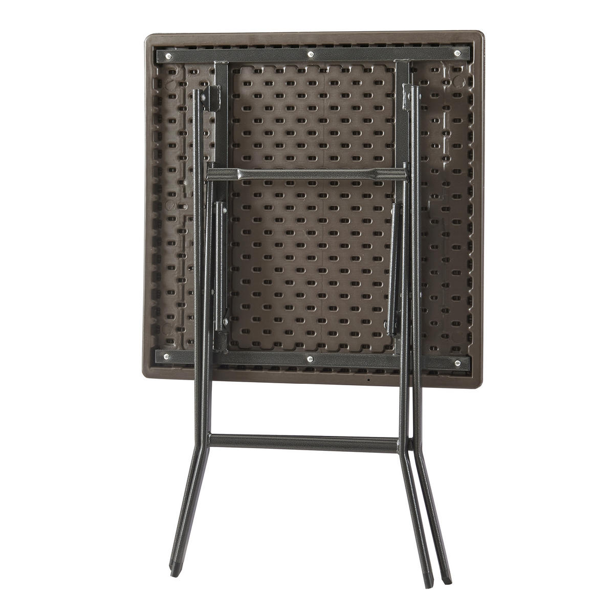 KLAPPTISCH Lillestrøm - Dunkelbraun, Kunststoff/Metall (61.5/61.5/73cm) - [en.casa]