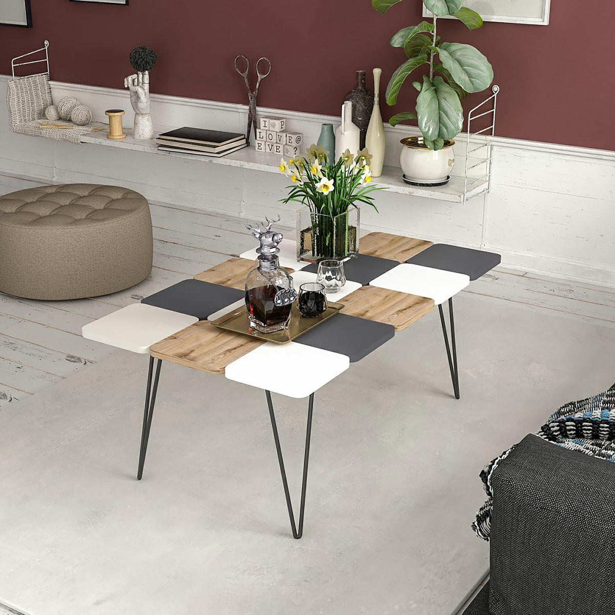 COUCHTISCH Give 110/66/44 - Multicolor, Holzwerkstoff (66/110/44cm) - [en.casa]
