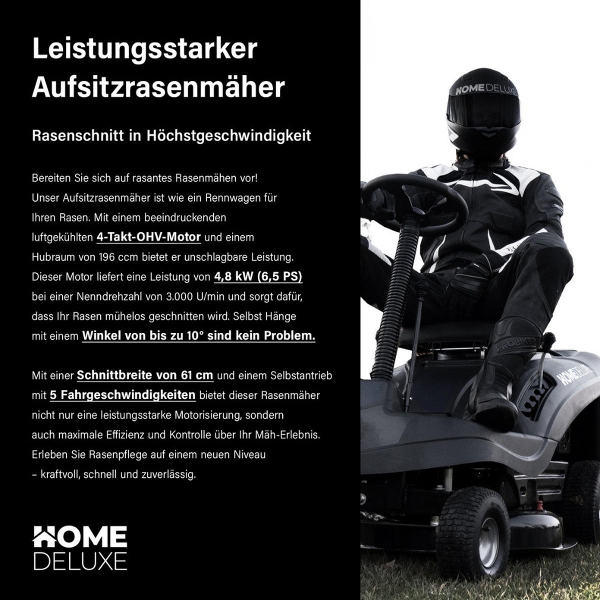 RASENMÄHER REAPER - Anthrazit, Metall (72.2/106/180cm) - Home Deluxe