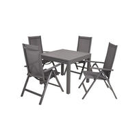GARTEN-SITZGRUPPE Tessa 5-teilig Gartenmöbel-Set - Anthrazit, Kunststoff - DELUKE