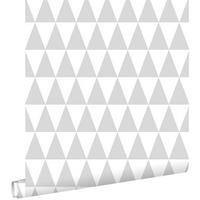 TAPETE grafische, geometrische Dreiecke 53 cm x 10.05 m - Grau, Papier (53/1000cm) - ESTAhome