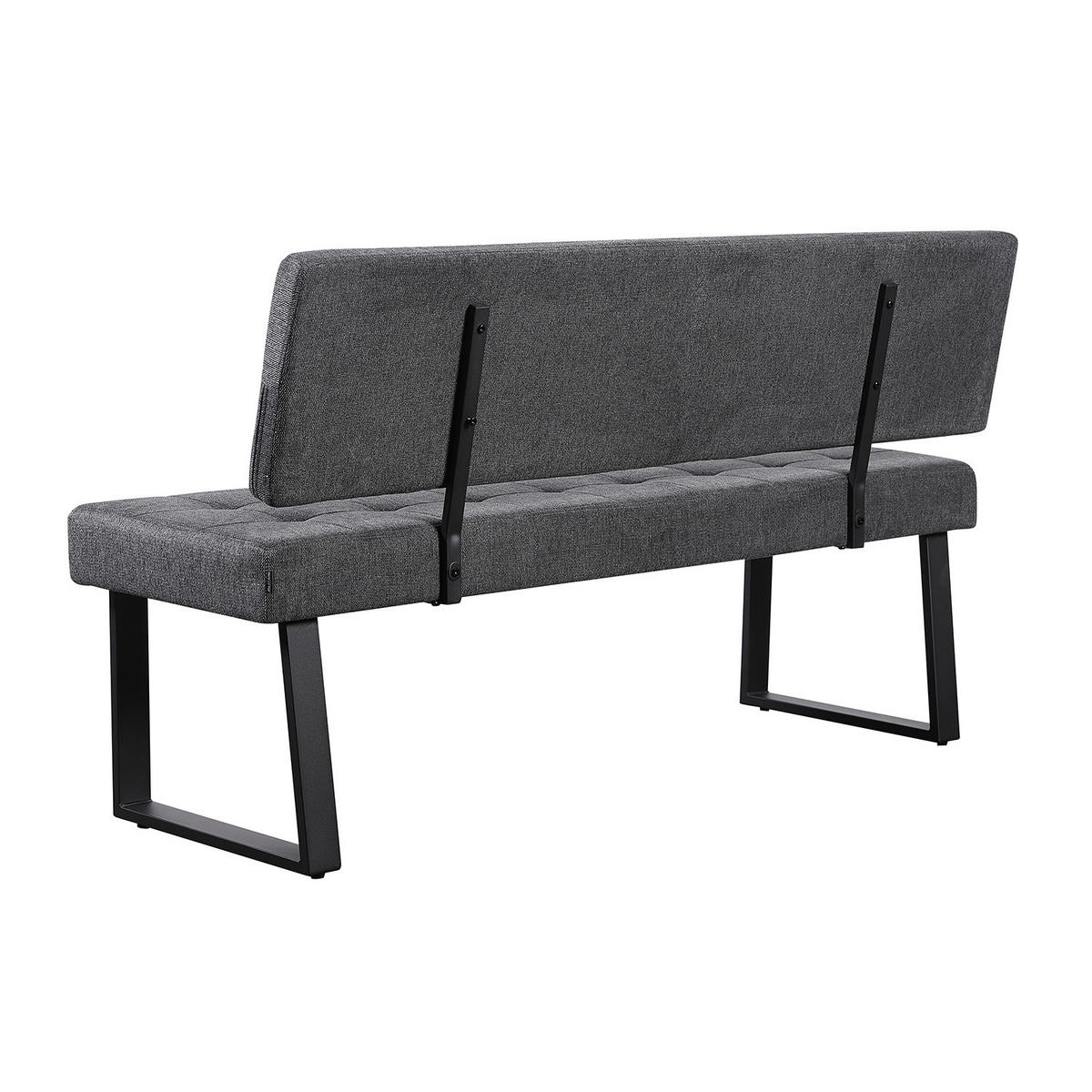 SITZBANK SIGFRID - Anthrazit, Textil/Metall (160/86/56cm) - B&D Home