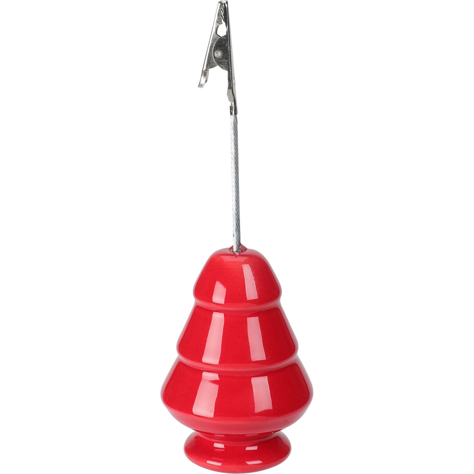 TISCHKARTEN-STÄNDER Weihnachtsbaum 4,5/4,5/13 cm - Rot, Keramik (13cm) - Home Styling Collection