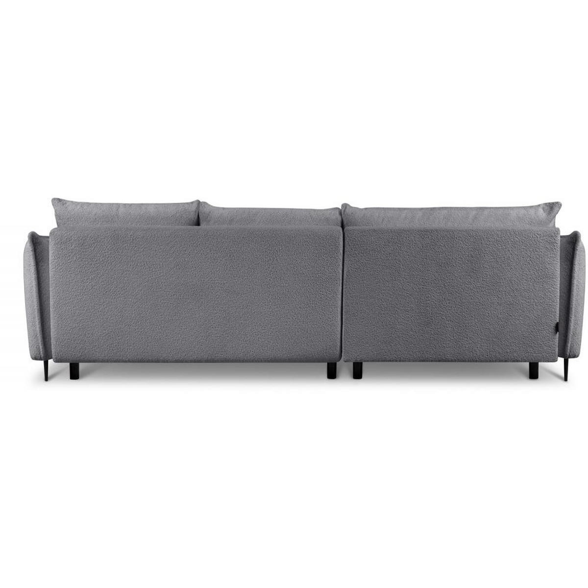 ECKSCHLAFSOFA Bari links dunkelgrau - Dunkelgrau/Schwarz, Textil (276/158cm) - Beautysofa