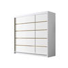 SCHIEBETÜRENSCHRANK Evo VII - Goldfarben/Weiß, Holzwerkstoff/Metall (200/215/58cm) - MIRJAN24