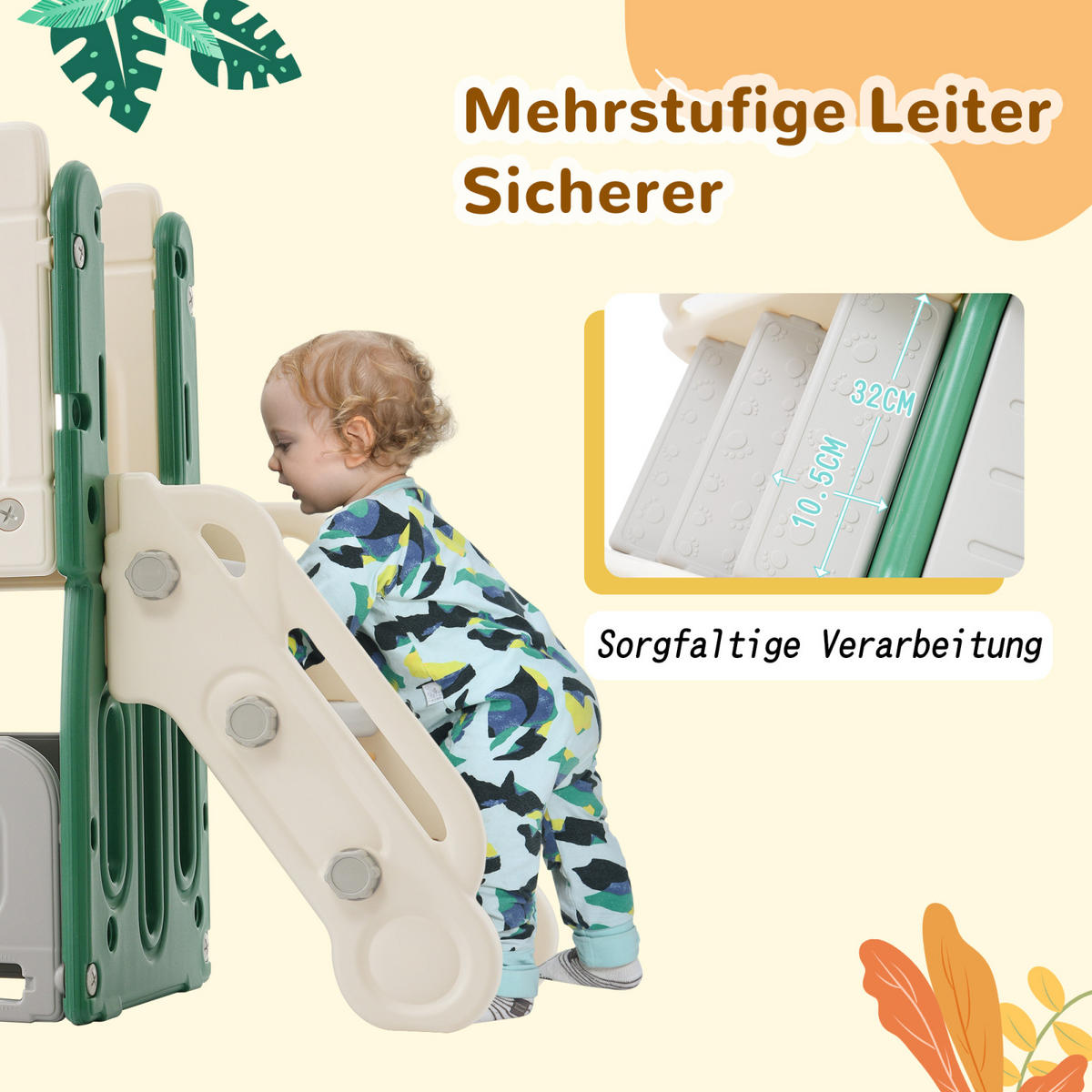 KINDERRUTSCHE 6 in 1, Grün - Grün, Kunststoff (190/151cm)