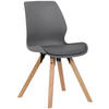 STUHL Kunststoff grau - Eukalyptusholzfarben/Grau, Holz/Kunststoff (49/87.5/58cm) - CLP