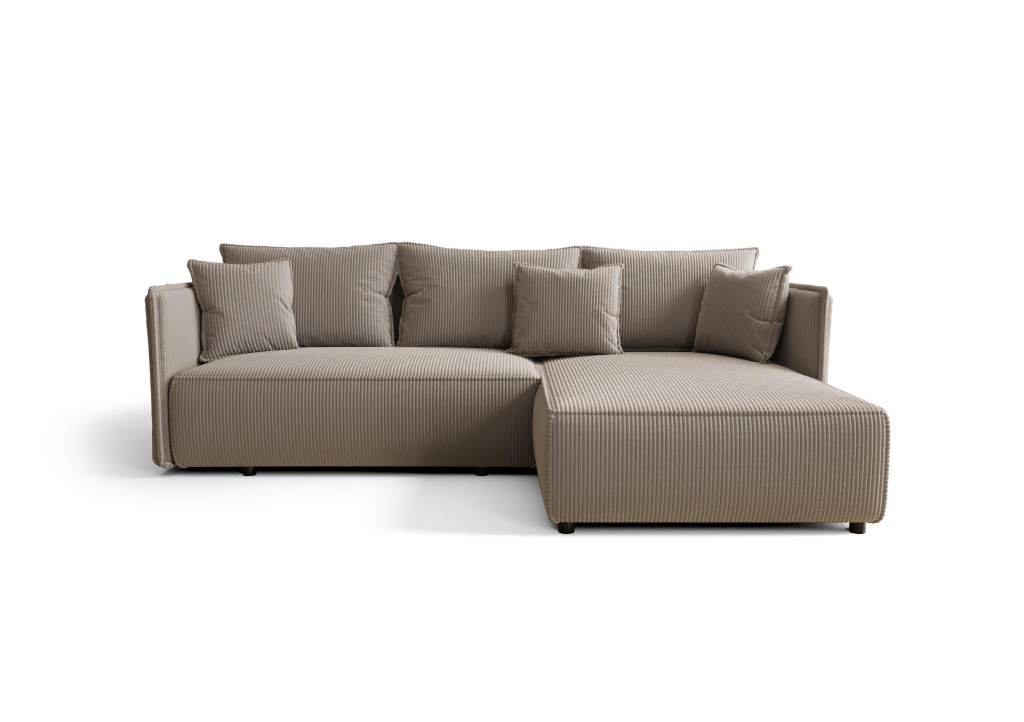 ECKSOFA mit Schlaffunktion MILANO R Poso 003 Rechts - Braun, Textil (245/185cm) - Bedante