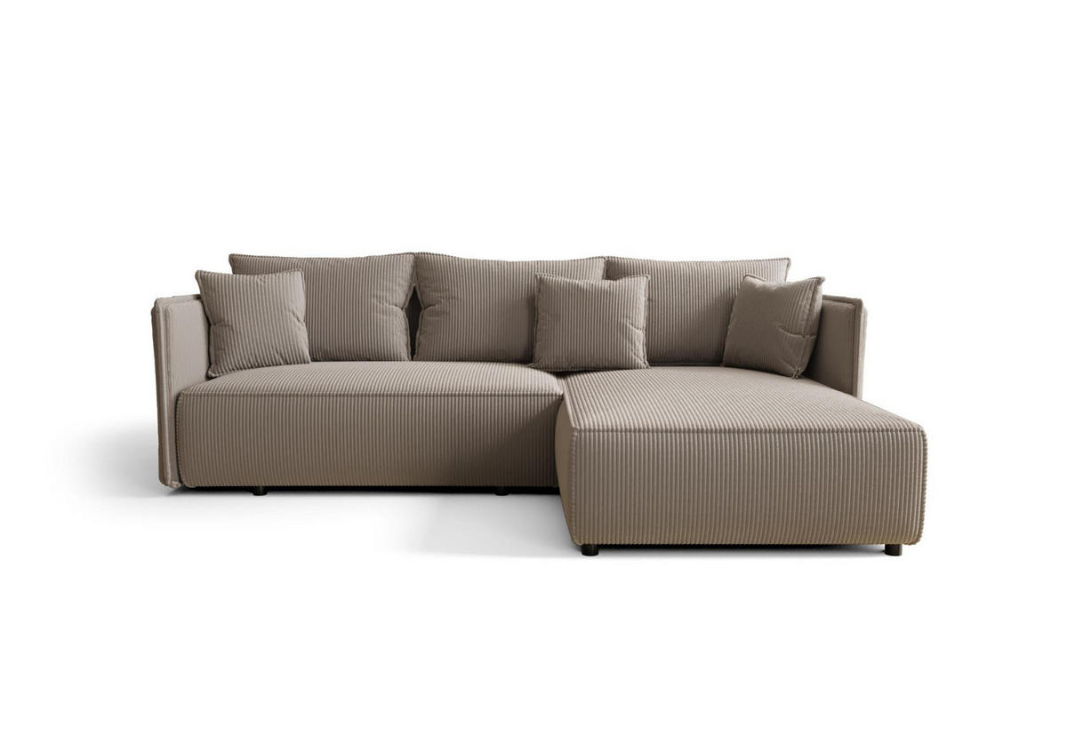 ECKSOFA mit Schlaffunktion MILANO R Poso 003 Rechts - Braun, Textil (245/185cm) - Bedante