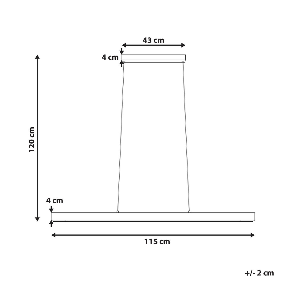 LUSTRĂ SUSPENDATĂ Stewarts 4/115/125 cm - maro închis, lemn (4/115/125cm) - Beliani