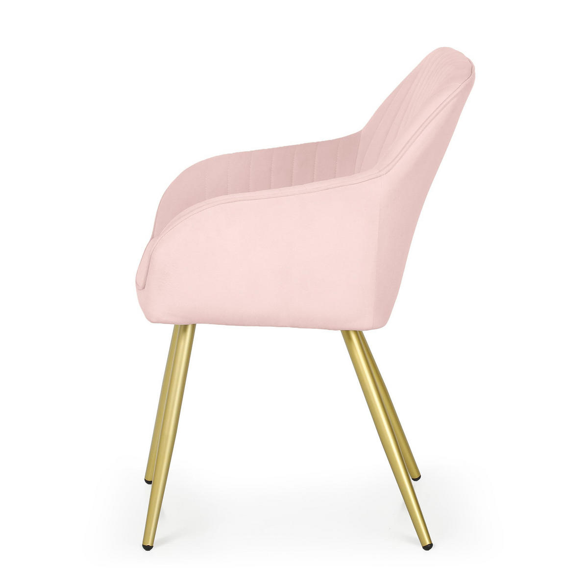 ČALÚNENÁ STOLIČKA, 4-dielna sada, kovové nohy, ružová, zlatá 54,5/82/58 - ružová, textil (55/82/52cm) - RAUMHIRSCH FURNITURE