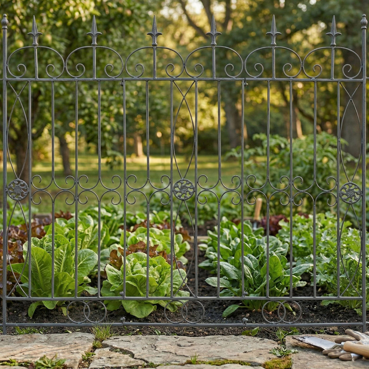 GARTENZAUN Metall Anthrazit - Anthrazit, Metall (124/116cm) - CLP