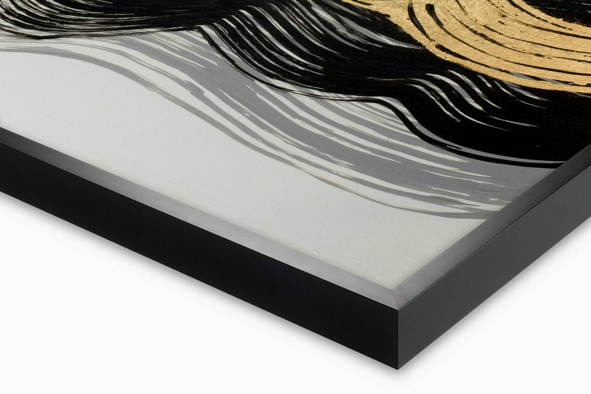 OLEJOMAĽBA 120/60 cm, More a pláž - čierna/biela, drevo/textil (120/60cm) - KUNSTLOFT
