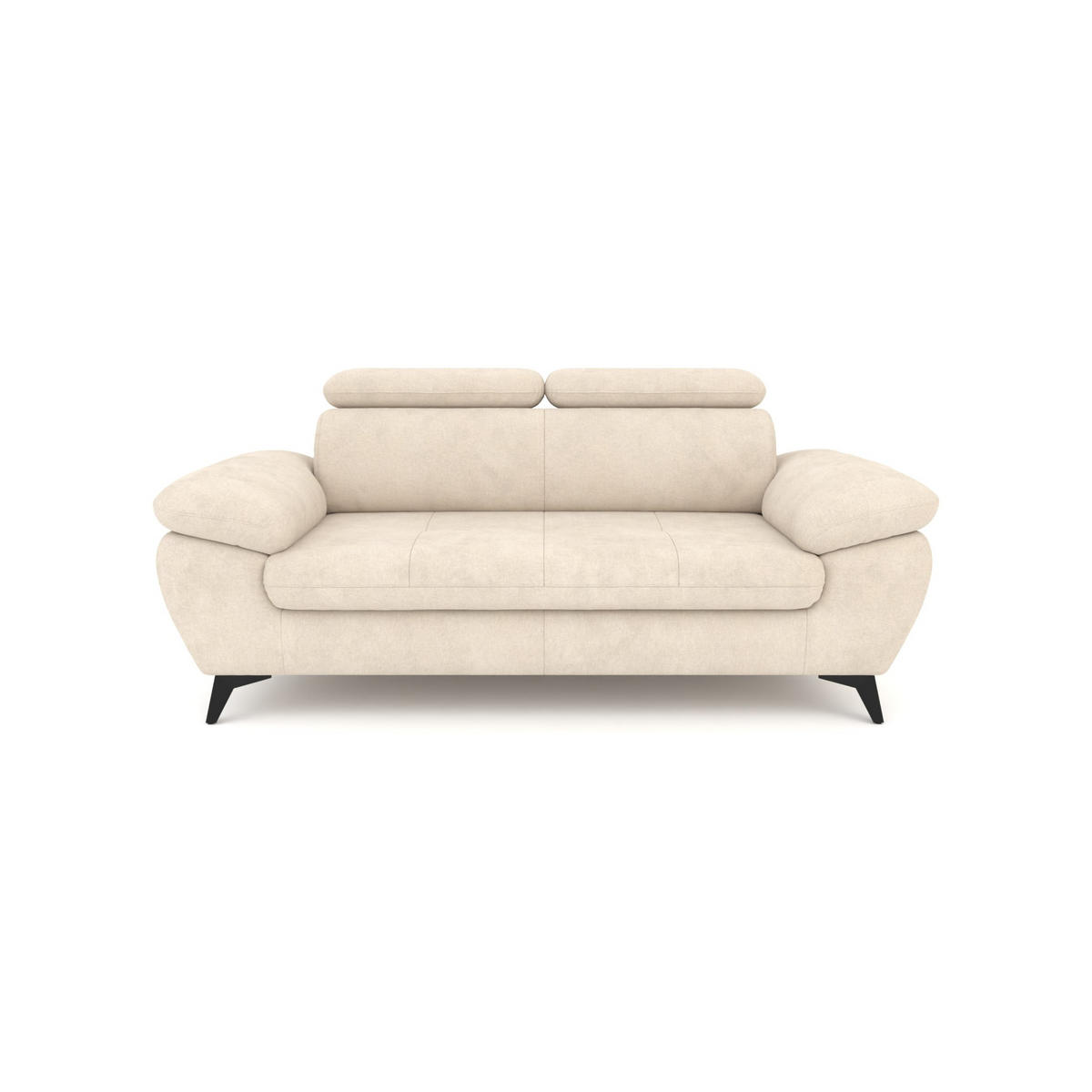 2,5-SITZER Karlstad Chenille Beige verstell. Kopfstützen B 194 cm - Sahara, Kunststoff/Textil (194/84/100cm) - foamnova