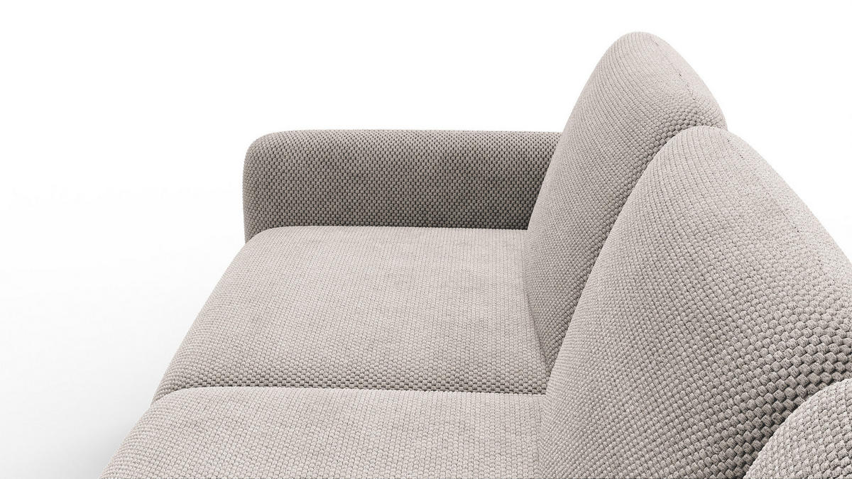 ECKSOFA FEBE 4-Sitzer rechts, beige - Beige/Schwarz, Holz/Textil (264/157cm) - Courtois Laville