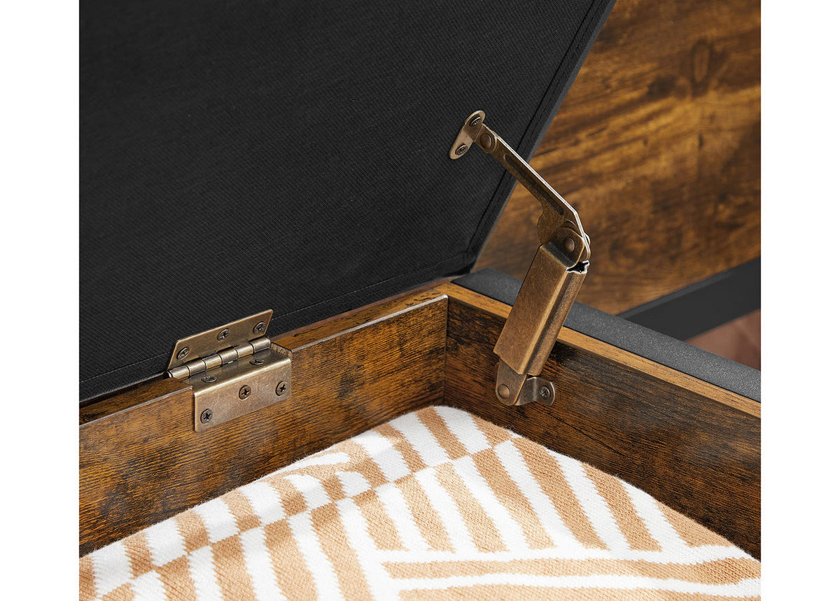 AUFBEWAHRUNGSBOX mit deckel, braun/schwarz - Braun, Holzwerkstoff (80/50/40cm)