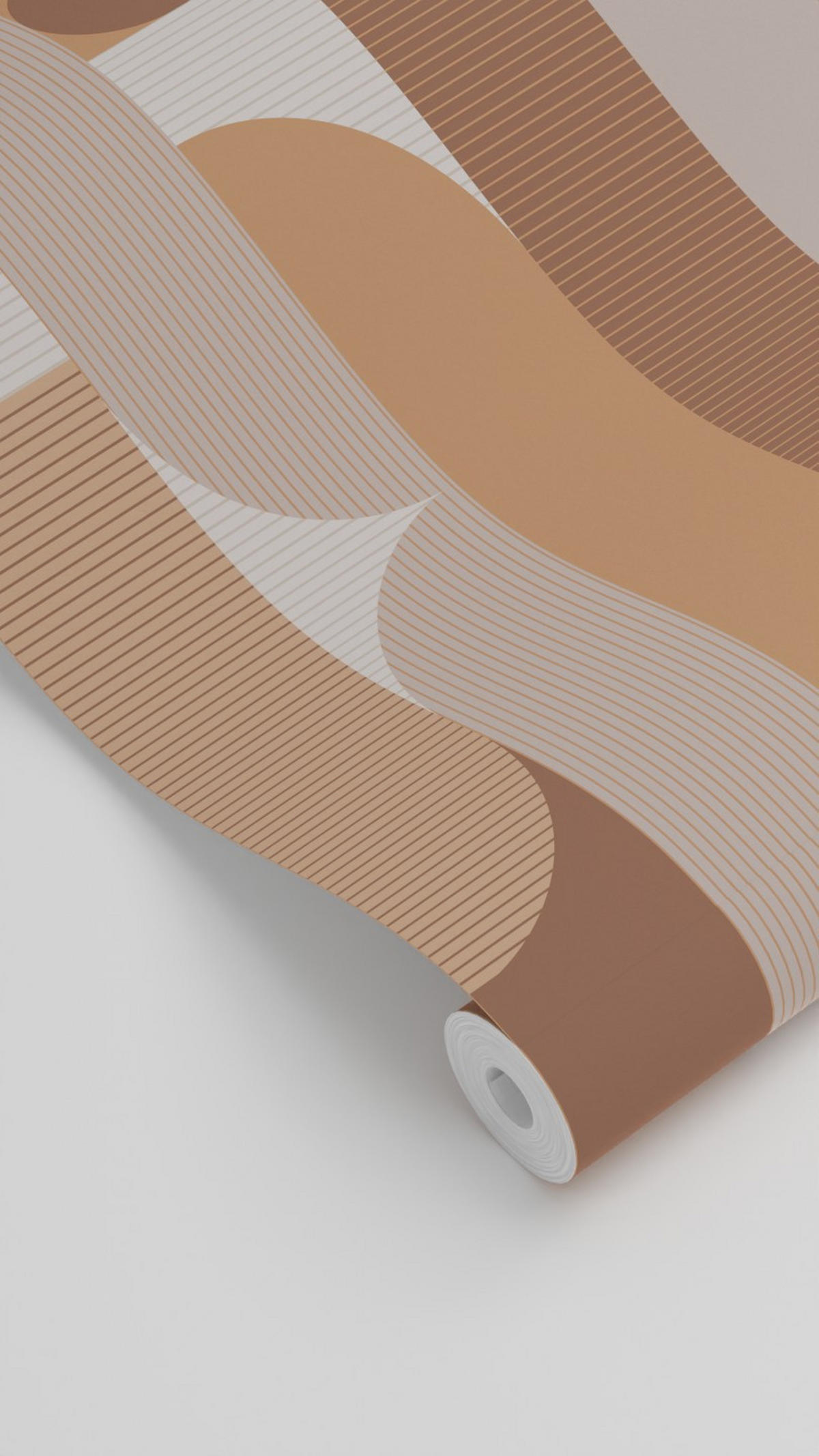 TAPETE geometrische Formen 50 x 900 cm - Braun, Papier (50/900cm) - ESTAhome