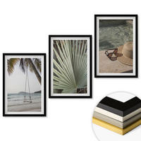WANDBILDER 3er-Set - 40x60 cm Schwarzer Rahmen - Strandschaukel-Blätterurlaub - Schwarz, Kunststoff (40/60cm) - ArtPrintCave