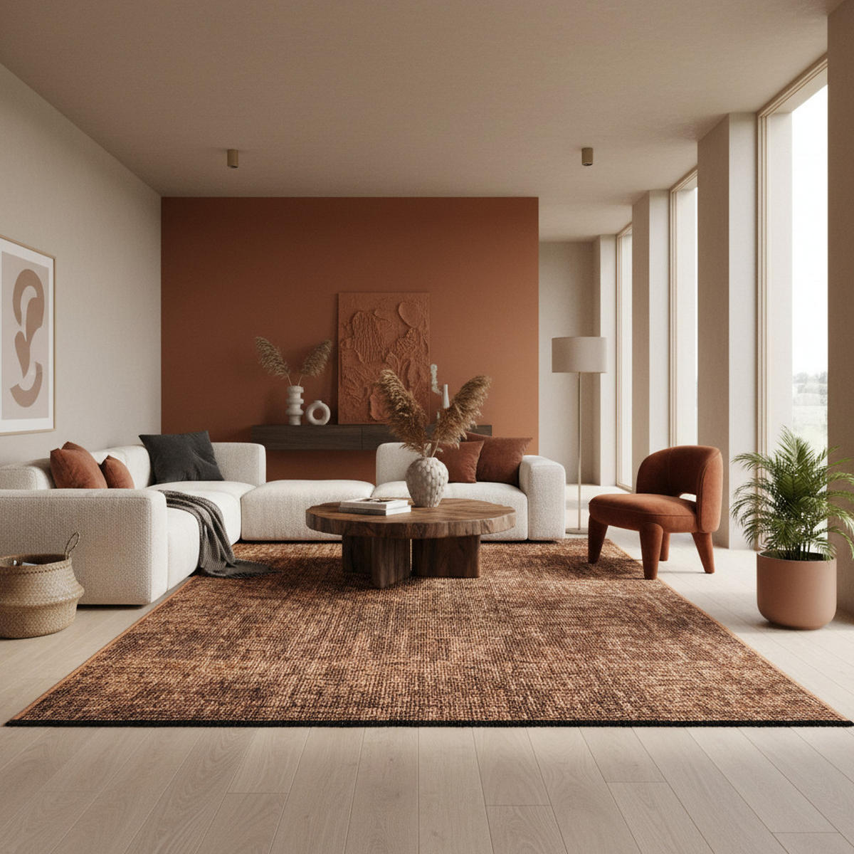 TEPPICH Kurzflor Unicolor Chenille Baumwolle Innen Kupfer Rechteckig 240x340 - Braun, Textil (240/340cm) - KADIMA DESIGN