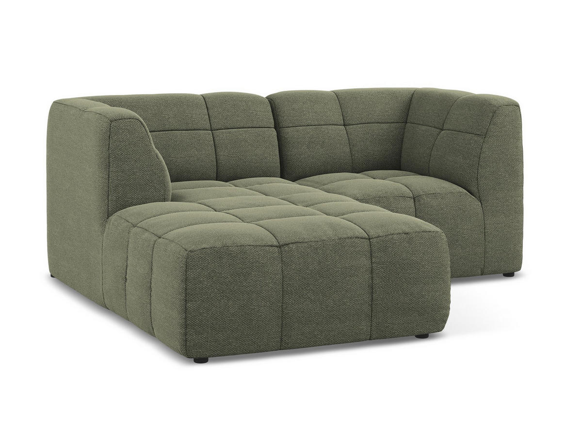 SOFAELEMENT Links Bouclé Stoff Braun - Schwarz/Mokka, Holzwerkstoff/Kunststoff (91/75/166cm) - Makamii