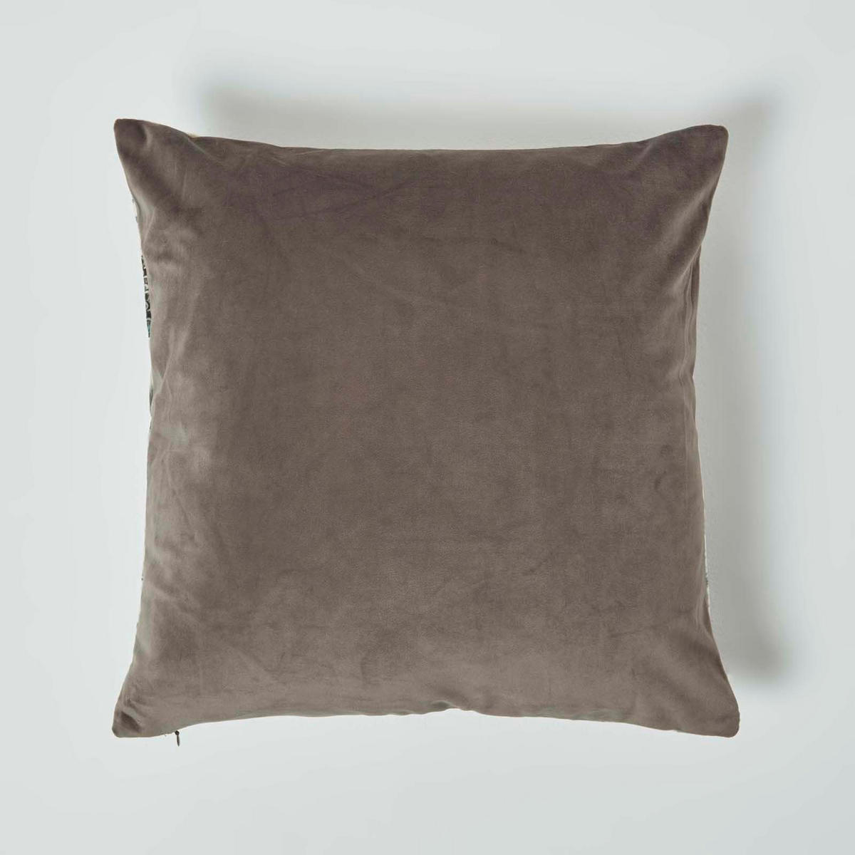 KISSENHÜLLE Butterfly Garden – Samt grau-rosa 46/46 cm - Rosa, Textil (46/46cm) - Homescapes
