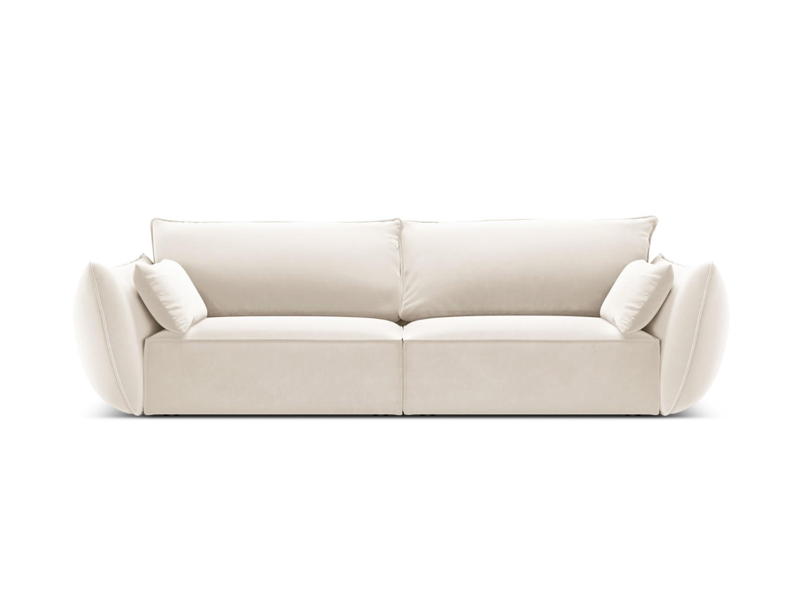 SOFA Kaelle aus Samt leichtes beige 3 Sitzplätze - Creme, Textil (100/85/208cm) - Micadoni