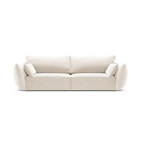 SOFA Kaelle aus Samt leichtes beige 3 Sitzplätze - Creme, Textil (100/85/208cm) - Micadoni