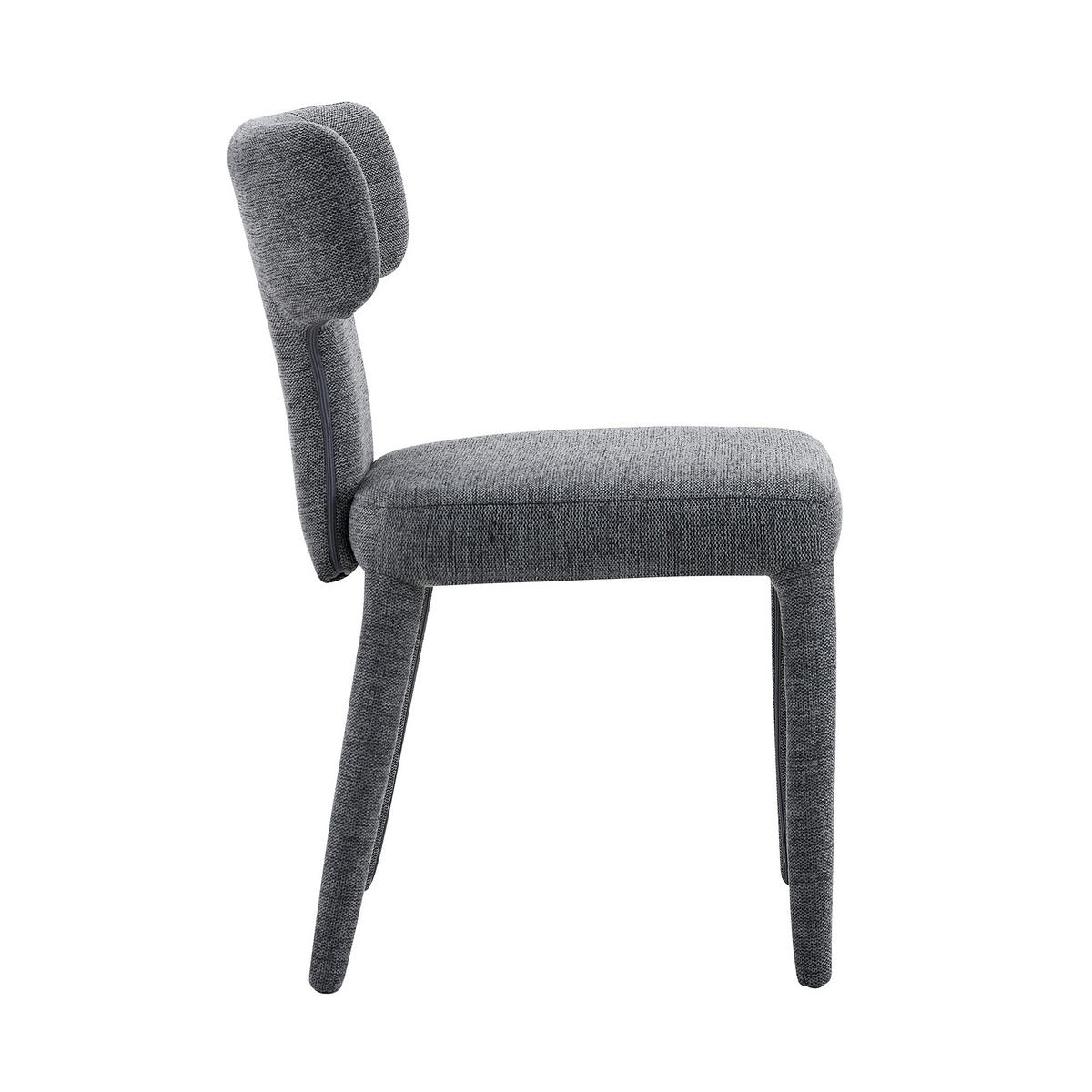 ESSZIMMERSTÜHLE 2er Set Stoff Polsterstuhl mit T-Rückenlehne & Metallbeinen - Grau, Textil (45/80.7/47.5cm) - Urban Meuble