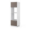 HOCHSCHRANK R-Line Grau 60 cm mit offenen Regalen, und Türen - Weiß/Grau, Holzwerkstoff (60/207/57.2cm) - Vicco
