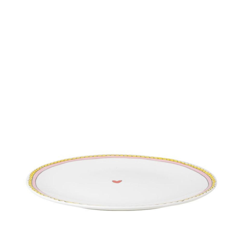 TELLER Rosa Rand in Rosa - 26cm - Multicolor, Keramik (26.2/26.3/3cm) - Blond Amsterdam