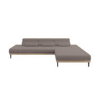 ELEKTRISCHES ECKSOFA Rechts MONA 316x205x85 Braun Bouclé - Dunkelbraun/Braun, Holzwerkstoff/Textil (316/205cm) - ALTDECOR