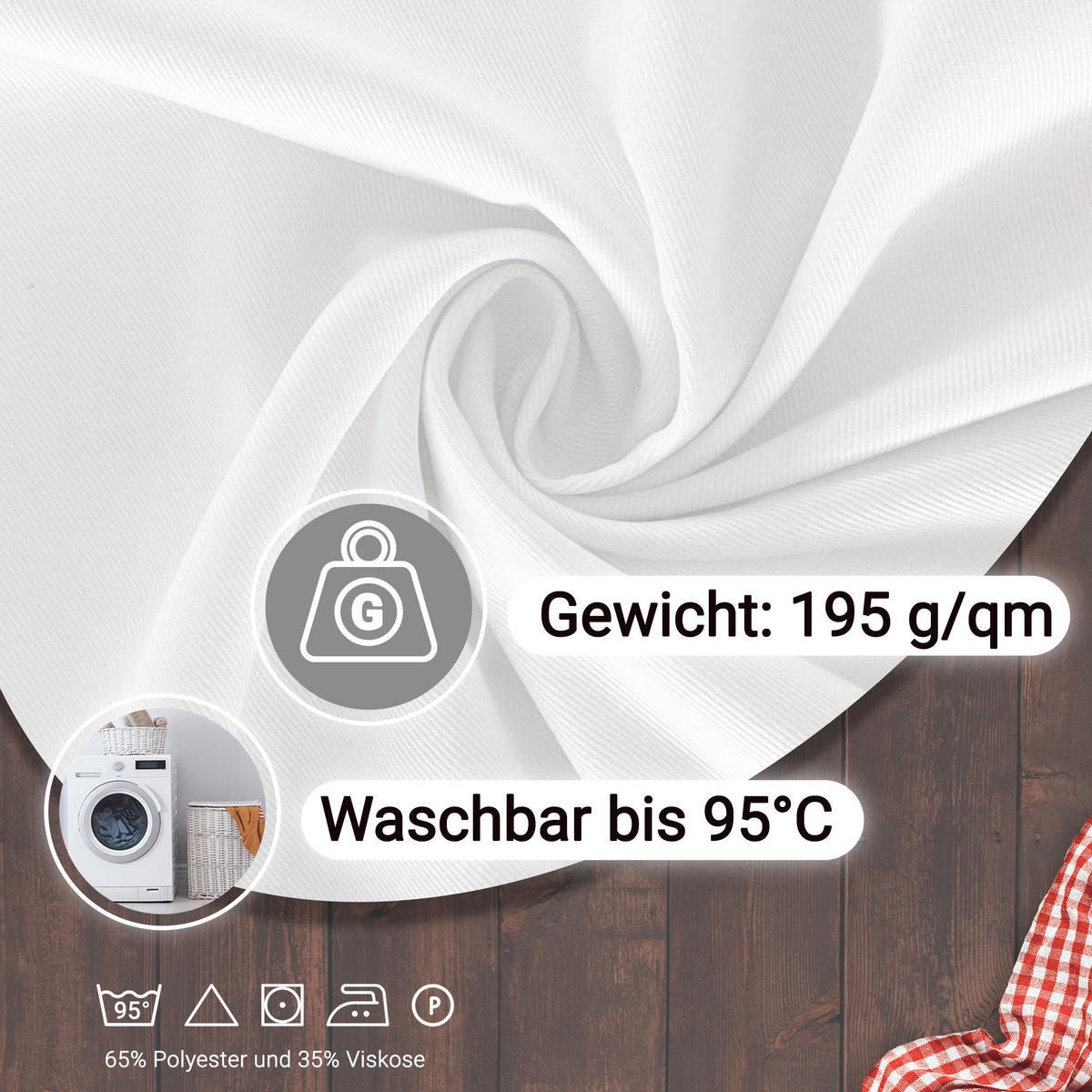 SCHÜRZE , 75x100 cm, 65% Polyester, 35% Viskose, Weiß - Weiß, Textil (75/100cm) - Zollner