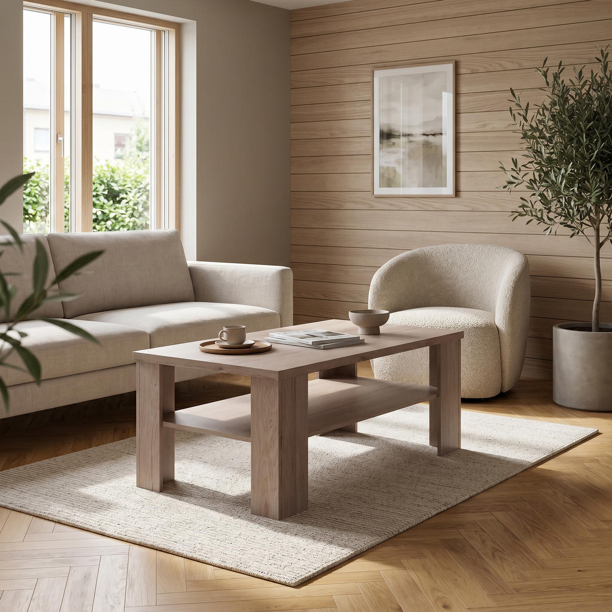 COUCHTISCH LIVORNO 120 cm Eichefarben - Eichefarben, Holzwerkstoff (55/120/60cm) - MASSENO