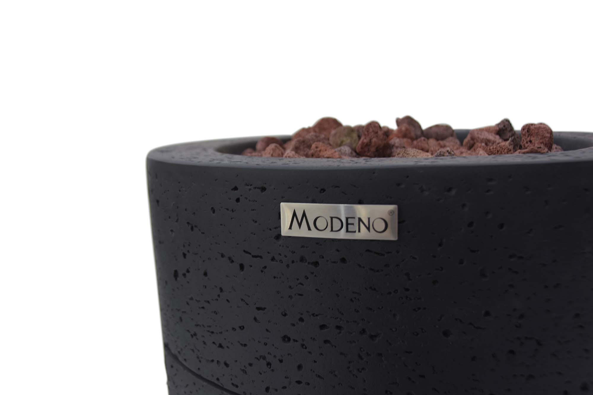 FEUERSTELLE Merapi in Lavastein-Optik schwarz aus Faserbeton - Schwarz, Stein (52/78/52cm) - Elementi