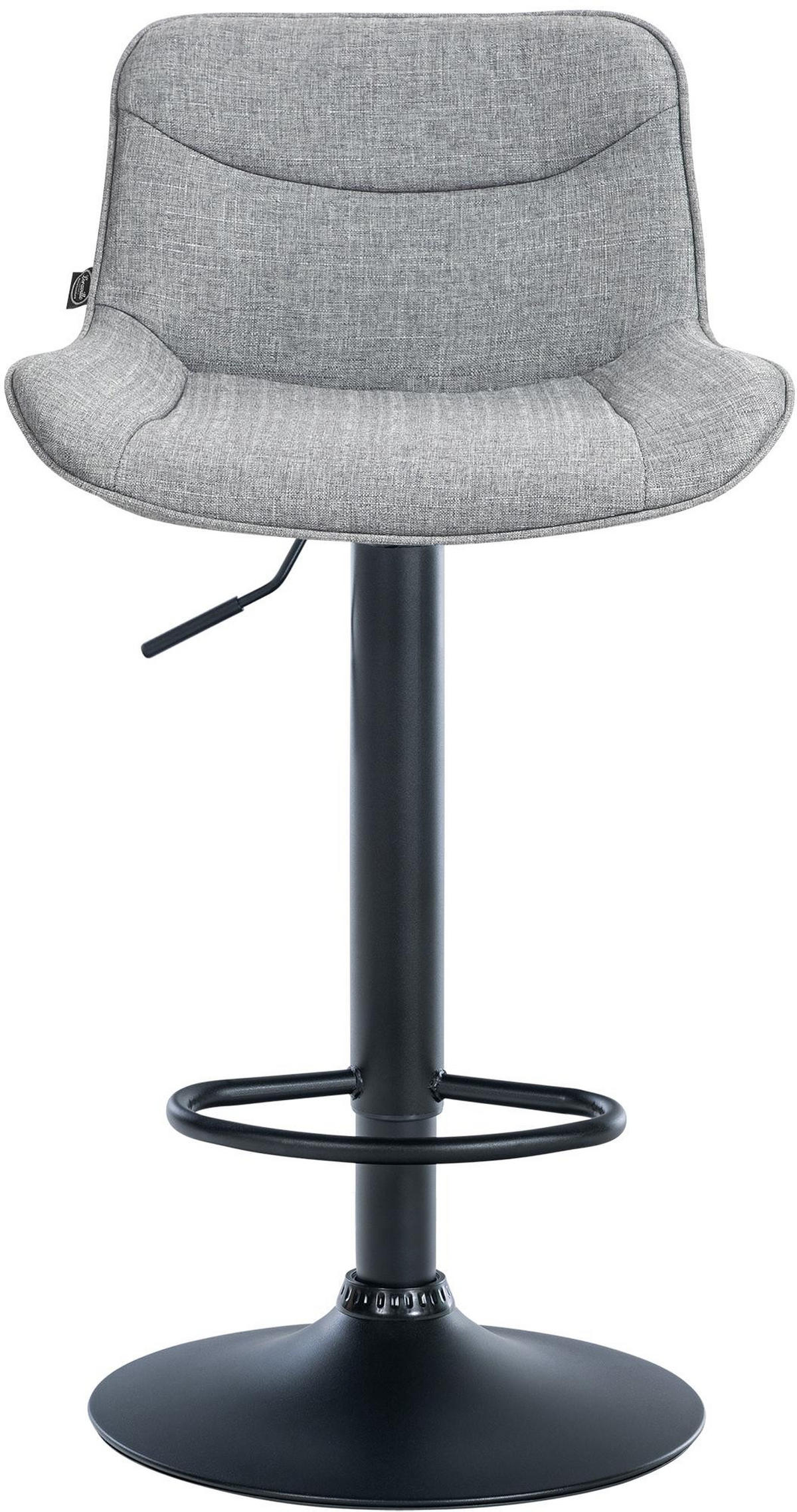 BARHOCKER Stoff grau - Schwarz/Grau, Textil/Metall (49/85/51cm) - CLP