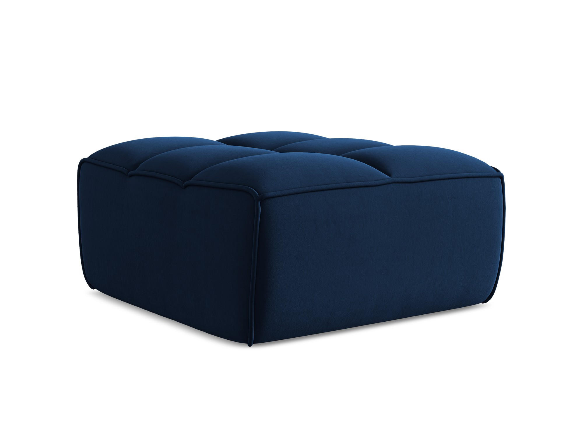 POUF Samt Stoff Blau - Blau/Schwarz, Kunststoff/Textil (80/43/93cm) - Makamii