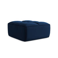 POUF Samt Stoff Blau - Blau/Schwarz, Kunststoff/Textil (80/43/93cm) - Makamii