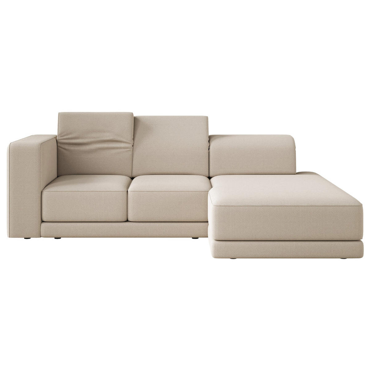 ECKSOFA Novals L-Form, 4-Sitzer, rechts 278 cm - Beige/Schwarz, Holz/Kunststoff (168/278cm) - Selsey