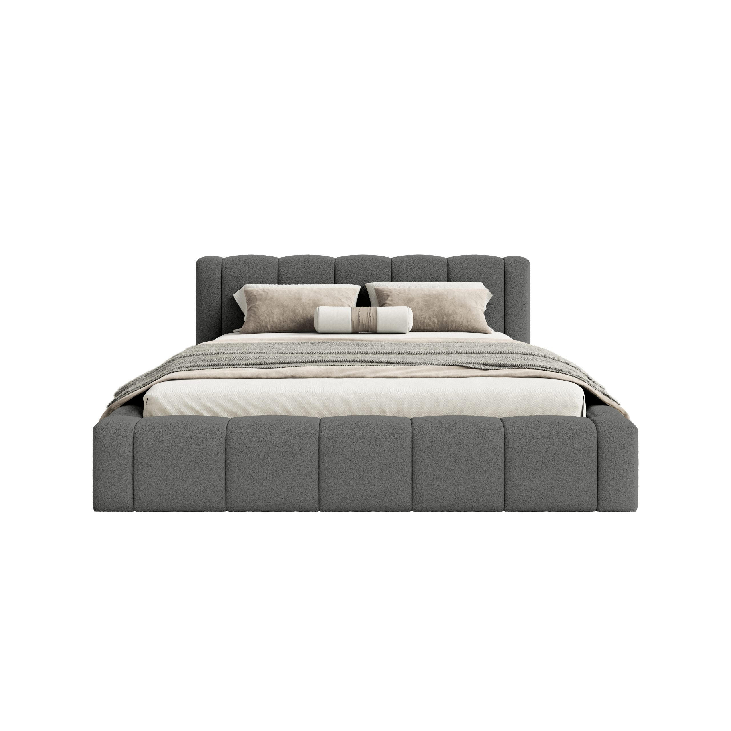 POLSTERBETT Nedi 160x200 cm, Anthrazit - Anthrazit, Textil (160/200cm) - Fedve