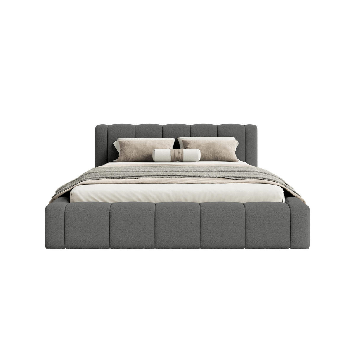 POLSTERBETT Nedi 160x200 cm, Anthrazit - Anthrazit, Textil (160/200cm) - Fedve