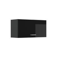 HÄNGESCHRANK R-Line, Schwarz Hochglanz/Anthrazit, 80 cm Flach - Schwarz Hochglanz/Anthrazit, Holzwerkstoff (80/40/31cm) - Vicco