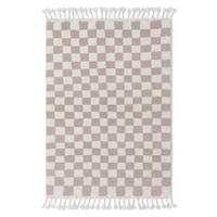 BERBERTEPPICH aus Marokko aus Wolle kariert 200x 300 cm - Beige, Naturmaterialien (200/300cm) - AFK Living