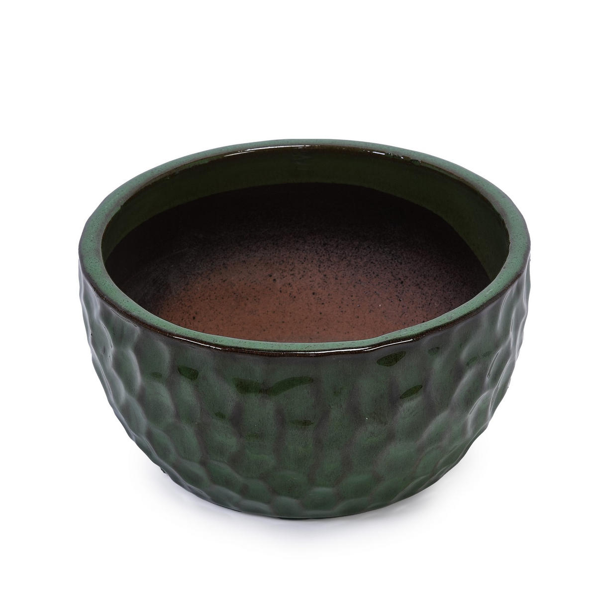 BLUMENTOPF Keramikpflanztopf-Set handgemacht & atmungsaktiver Tonware - Grün, Keramik (38/19cm)