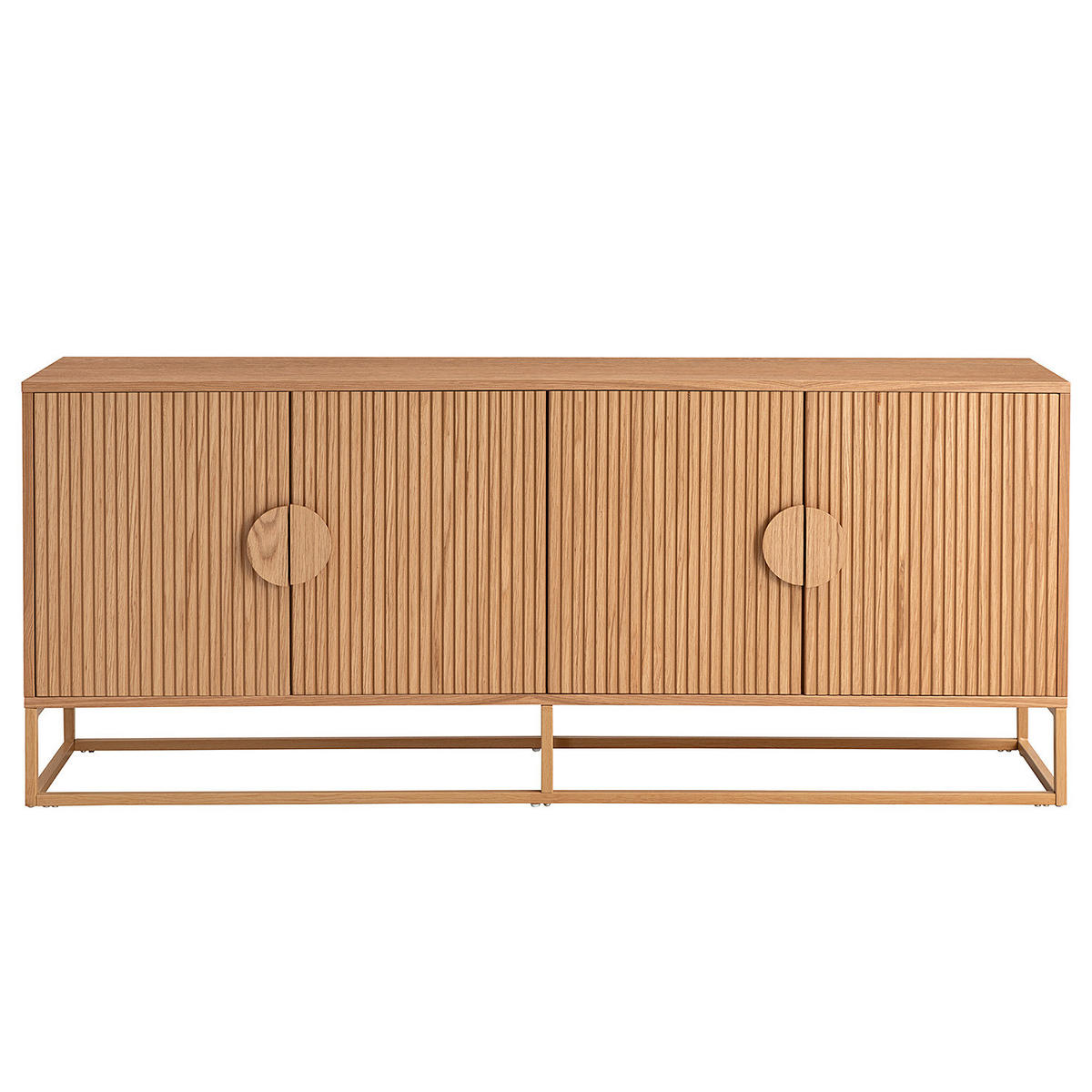 SIDEBOARD - Echtholzfurnier - Eichefarben, Holzwerkstoff (180/75/40cm) - home24