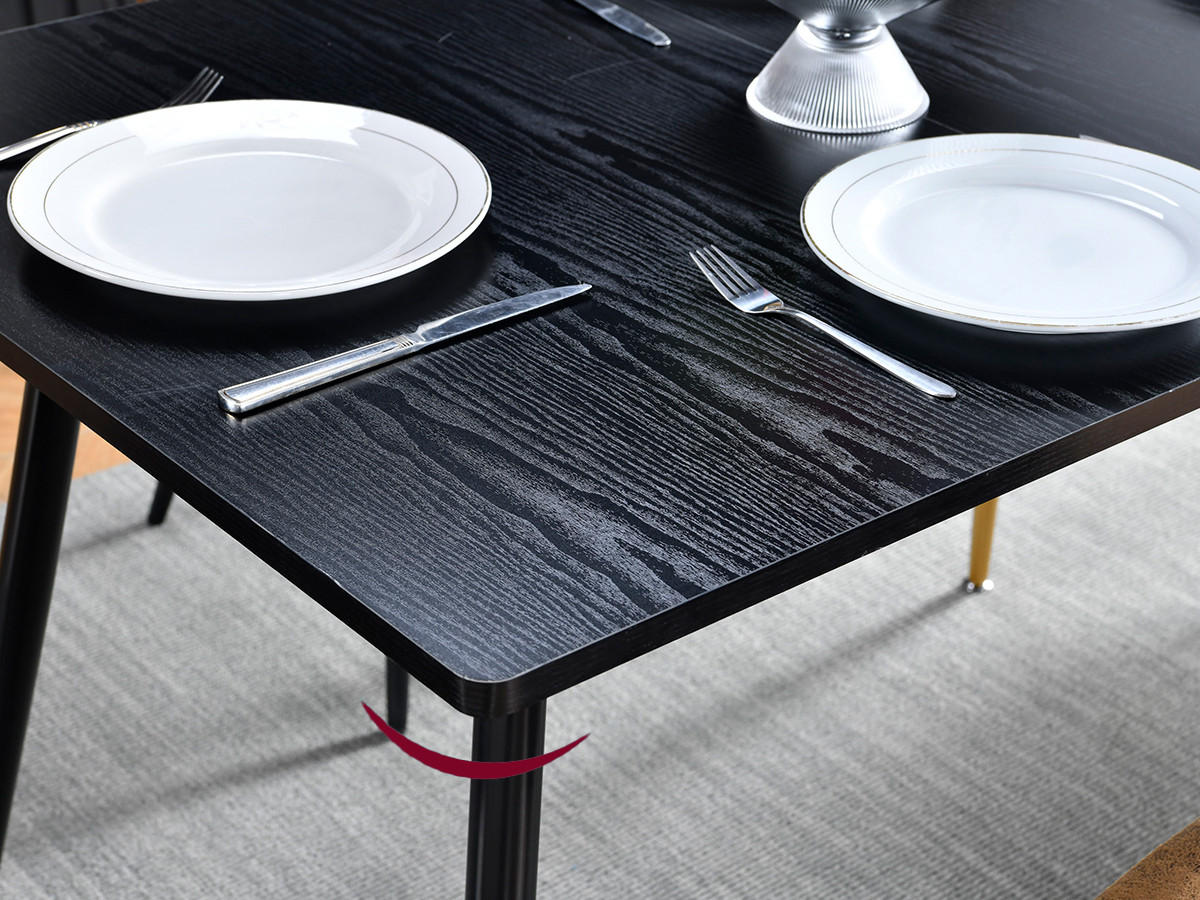 ESSTISCH ausziehbar für 4–6 Personen Schwarz - Schwarz, Metall (160/80/75cm) - Meubles Cosy